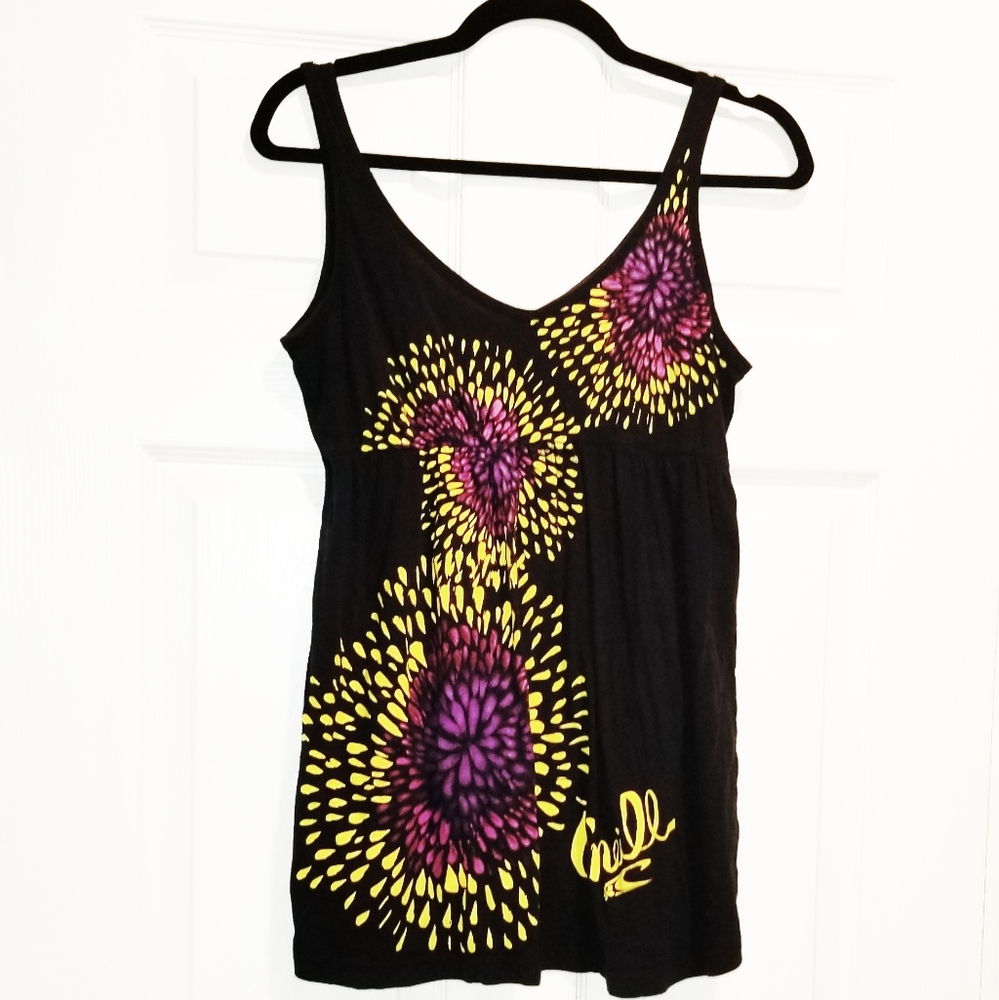 O'NEILL flower burst black tank top